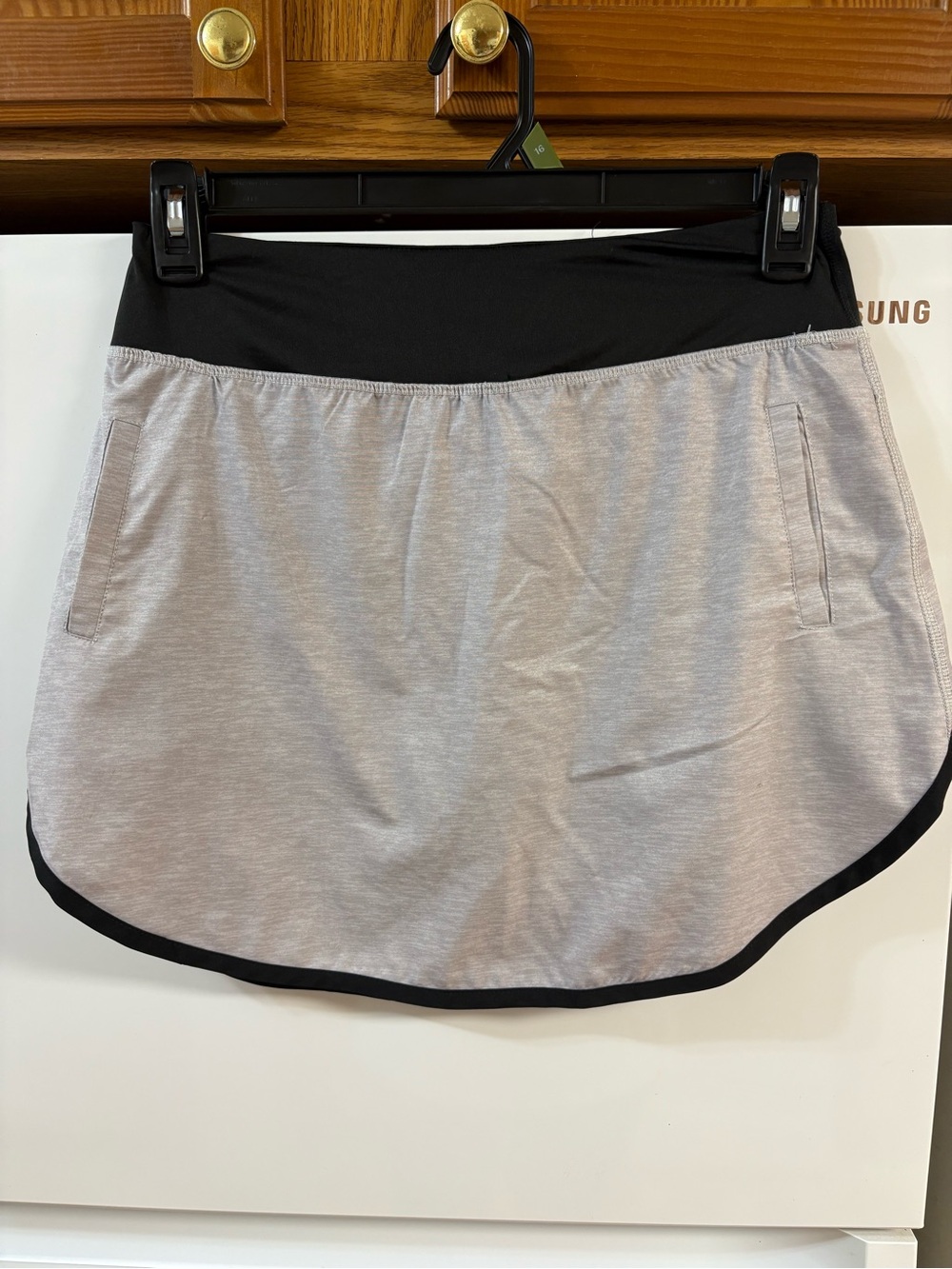 Simply Southern Light Gray Skater Skort with Black Waistband